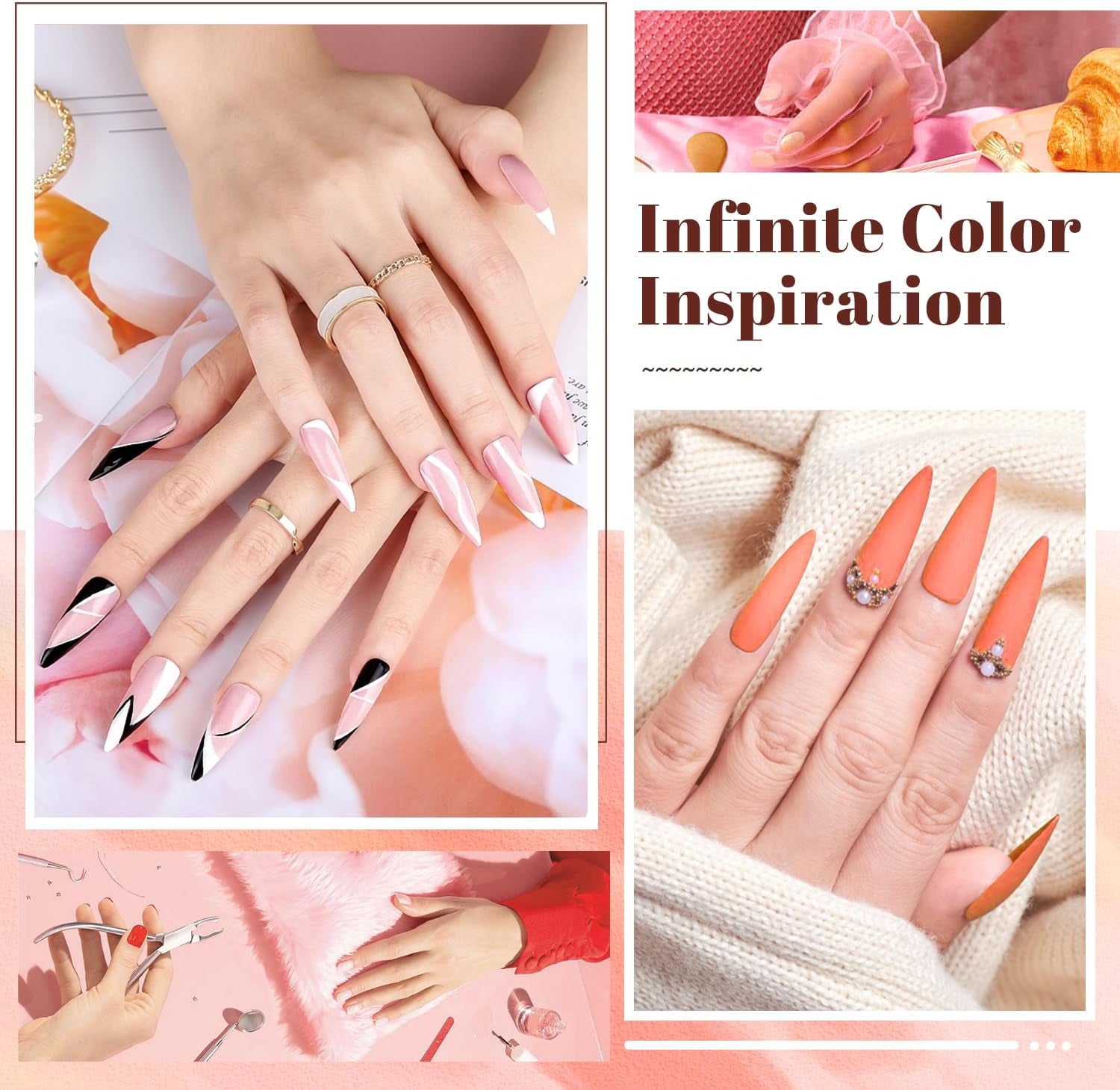 23 PCS Gel Nail Polish Set with Base Glossy and Matte Top Coat Multicolored Gel Nail Long Lasting Suitable for All Seasons…