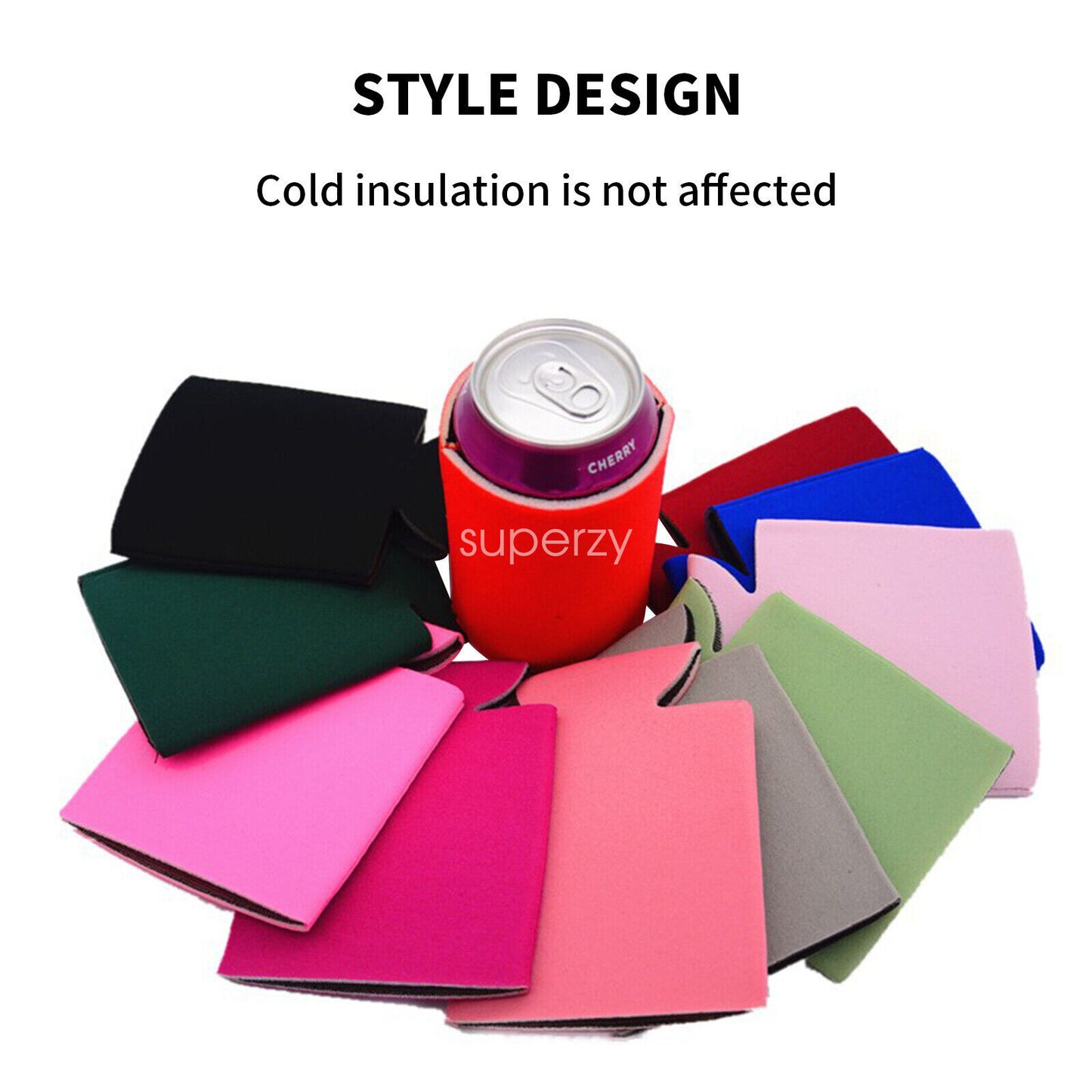 50X Stubby Cooler Foldable Blank Can Stubby Cooler Holder Cooler Heat Transfer