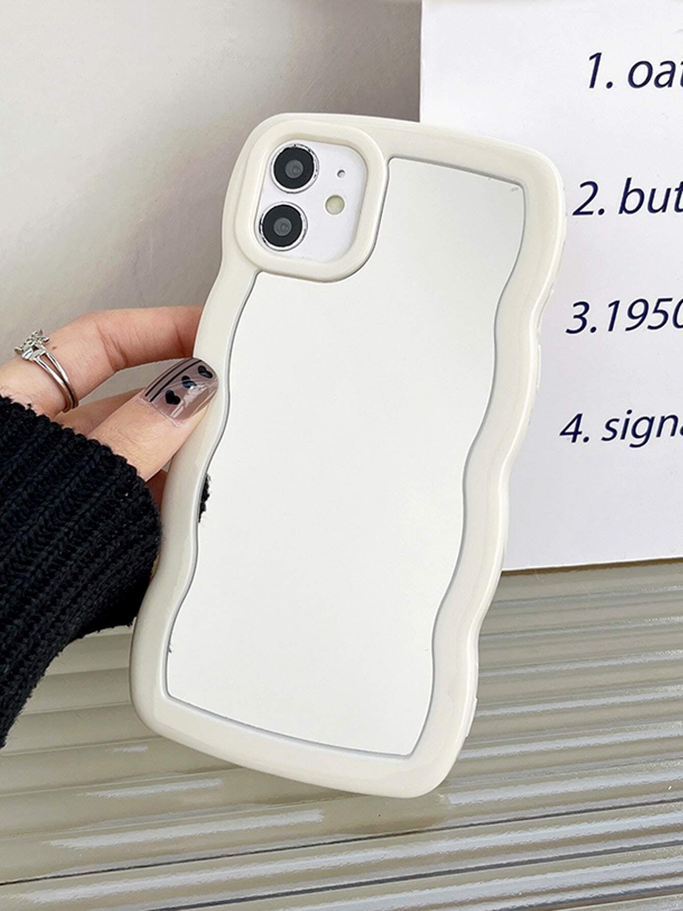 Acrylic Wavy Mirror Phone Case Compatible with Iphone 17 Pro Max/17 Pro/17 Air/17/16 Pro Max/16/16 Pro/16 Plus/15/15 Pro/15 Pro Max/11/12/13/14 Pro Max/Xs/Xr/11 Pro/11 Pro Max/12 Pro/12 Pro Max/13 Pro/13 Pro Max/7 Plus/14 Pro/14 Pro Max/14 Plus/7 Plus/8 Plus/8/Se2, Thick Shockproof Hard Shell