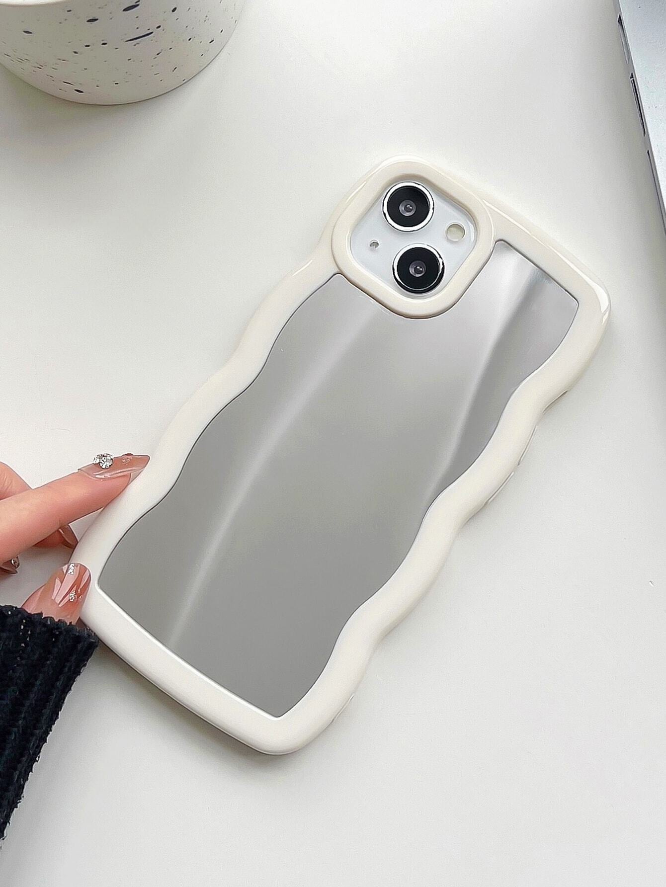 Acrylic Wavy Mirror Phone Case Compatible with Iphone 17 Pro Max/17 Pro/17 Air/17/16 Pro Max/16/16 Pro/16 Plus/15/15 Pro/15 Pro Max/11/12/13/14 Pro Max/Xs/Xr/11 Pro/11 Pro Max/12 Pro/12 Pro Max/13 Pro/13 Pro Max/7 Plus/14 Pro/14 Pro Max/14 Plus/7 Plus/8 Plus/8/Se2, Thick Shockproof Hard Shell