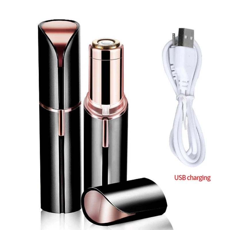 Electric Eyebrow Trimmer Mini Epilator Lipstick Facial Hair Removal Portable Women Painless Razor Tool