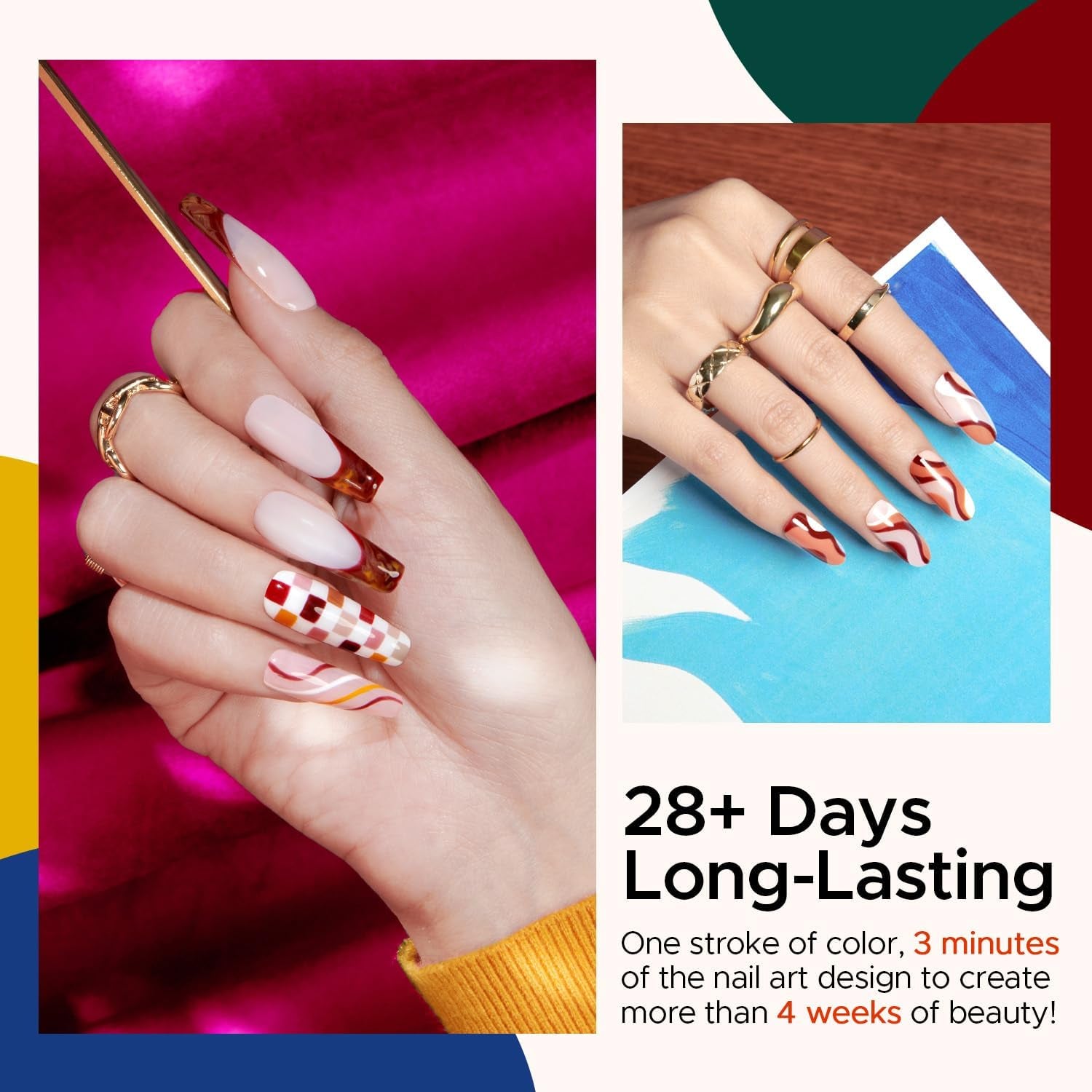 20 Colors Gel Nail Polish Kit, 2024 Nude Pink Brown Glitter Nail Polish Soak off Burgundy Red Blue Green Gold Gel Polish Set with Glossy Matte Top Base Coat Nail Art Manicure DIY Salon Gifts