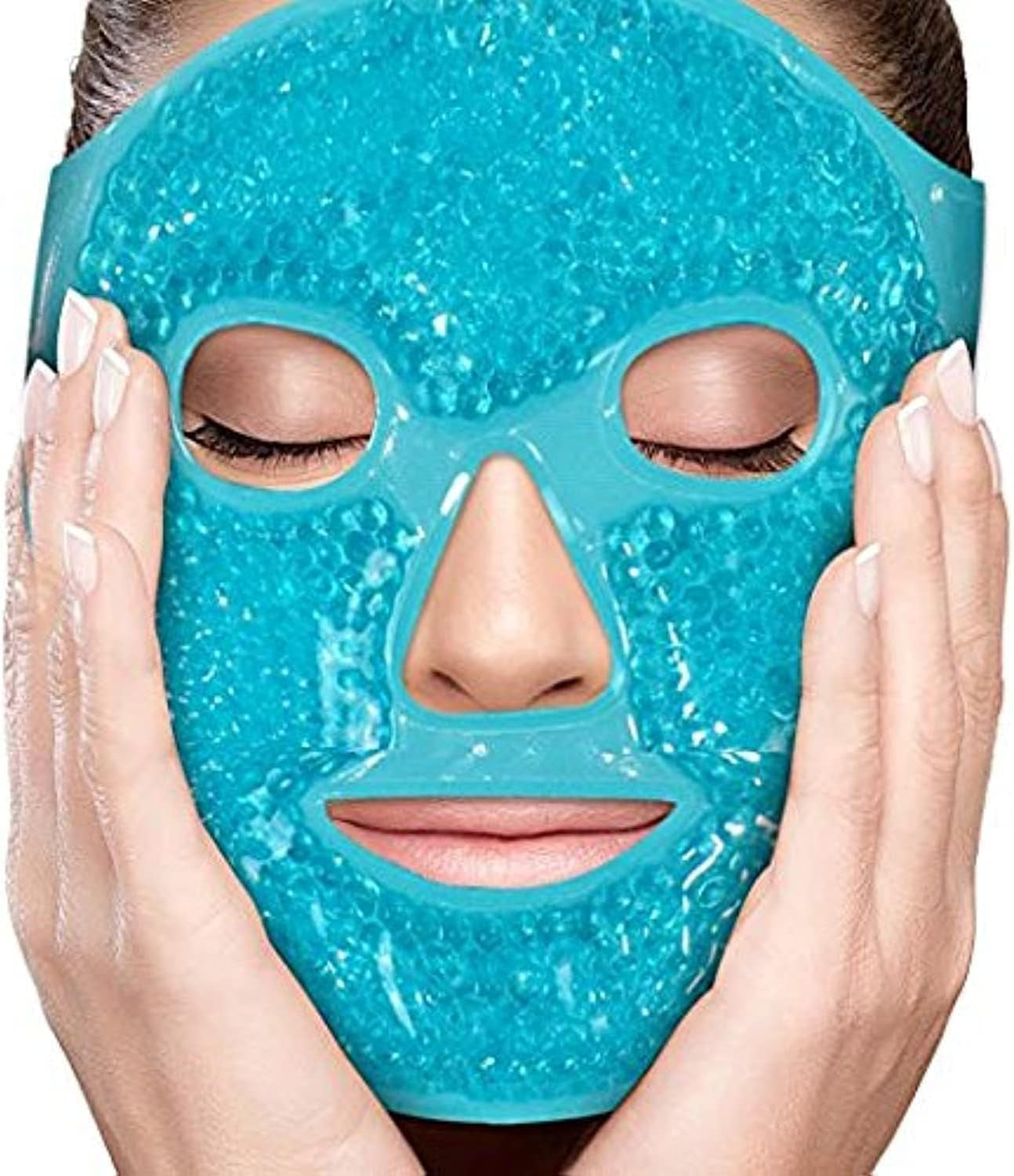 Gel Face Eye Mask, Facial Cold Hot Compress, Sleeping Heat Ice Spa Therapy Pack, Reduce Puffy Dark Circles Bags under Eyes, Migraines Headaches Sinus Pressure Stress Relief Relaxation, Skin Care