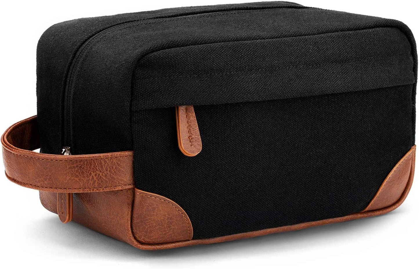 Travel Toiletry Bag - Hanging Toiletry Bag for Men Water Resistant Canvas Shaving Bag for Travel, Black, Medium