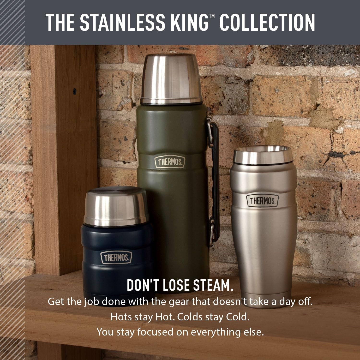 Stainless King Vacuum-Insulated Beverage Bottle, 40 Ounce, Midnight Blue