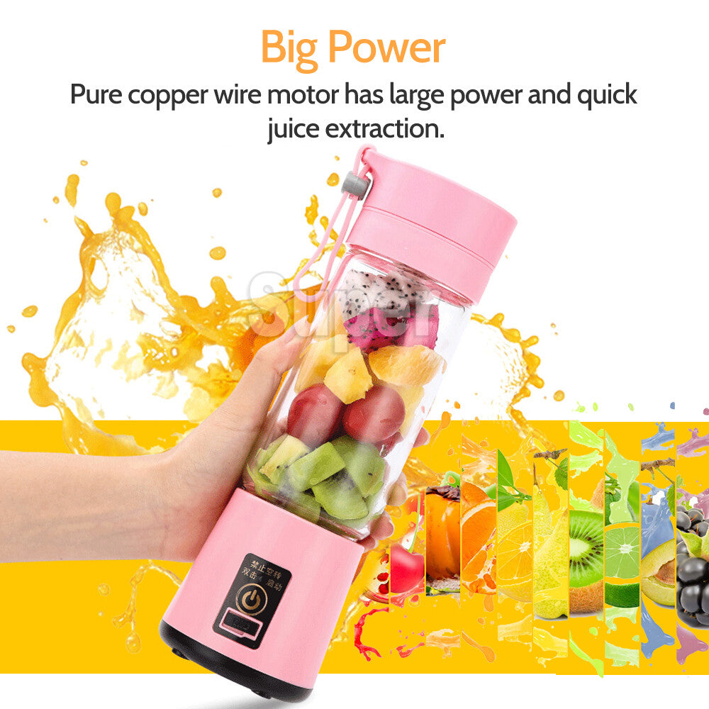 Rechargeable PORTABLE USB ELECTRIC FRUIT JUICER SMOOTHIE BLENDER TRAVEL BOTTLE