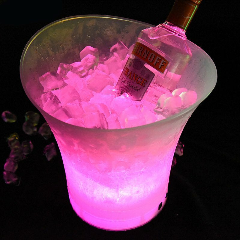 5L LED Ice Bucket Wine Colour Changing Drink Cooler Retro Party Wedding Bar Club