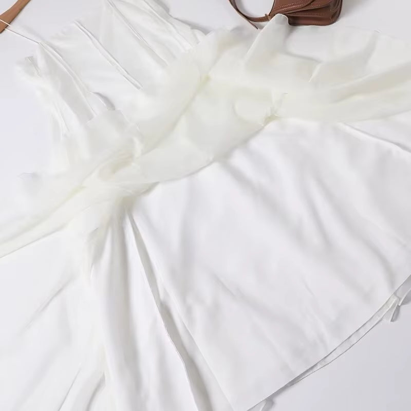 French New Holiday Style Suspender Dress 2025 Fashion Temperament Slim Gentle Style A-Line Skirt