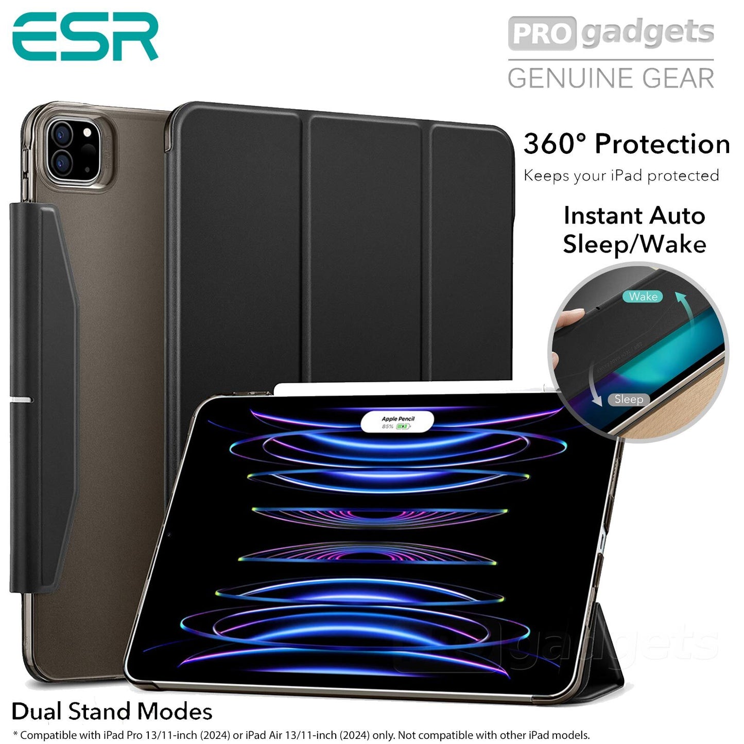 For Ipad Air 11 / 13 M3 2025/ M2 /6/5/4 Case ESR Ascend Trifold Stand Cover