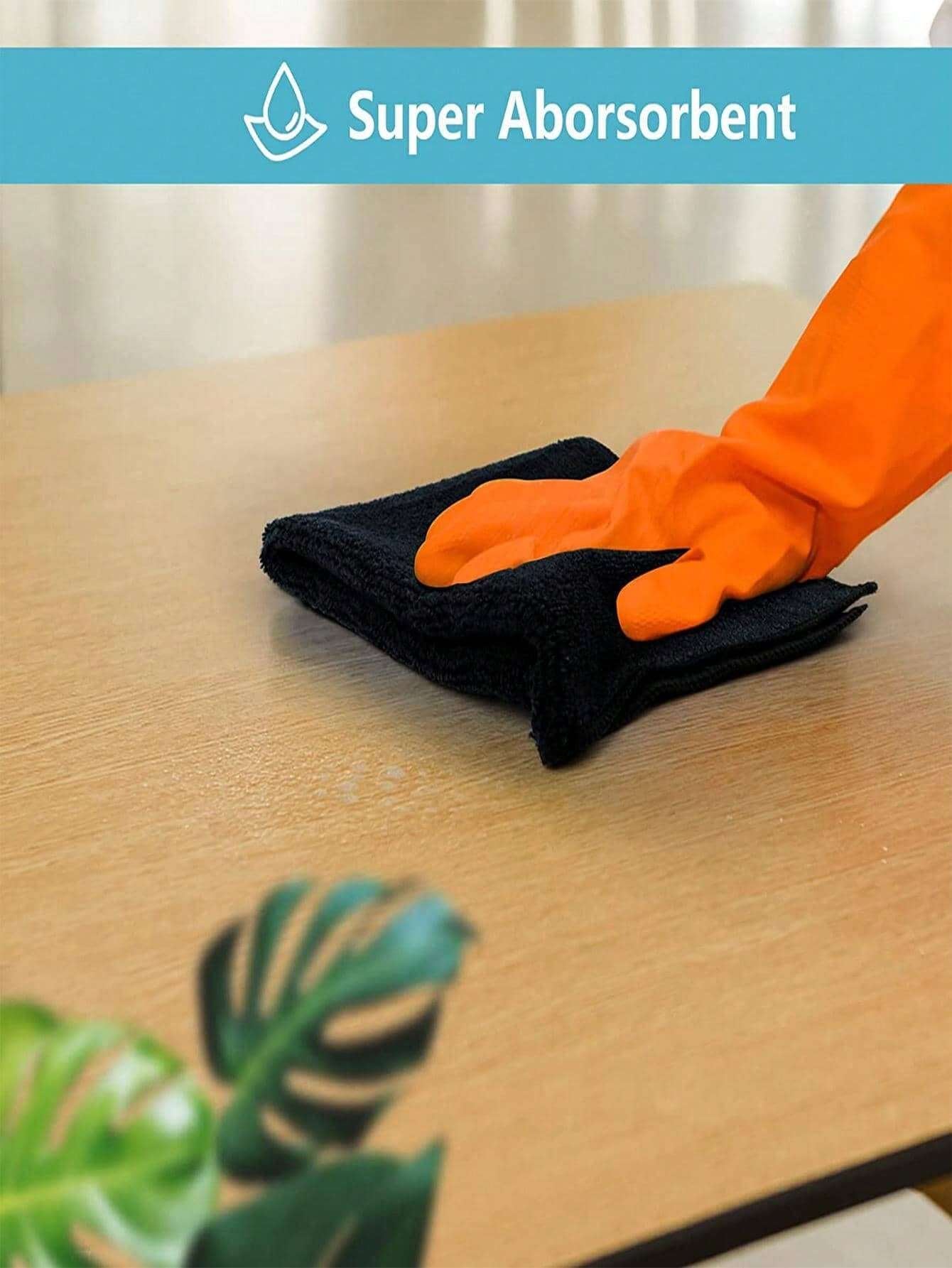 HYER KITCHEN 5/10/20Pcs Black Cleaning Dish Cloth Towel Set, Super Soft & Quick Dry