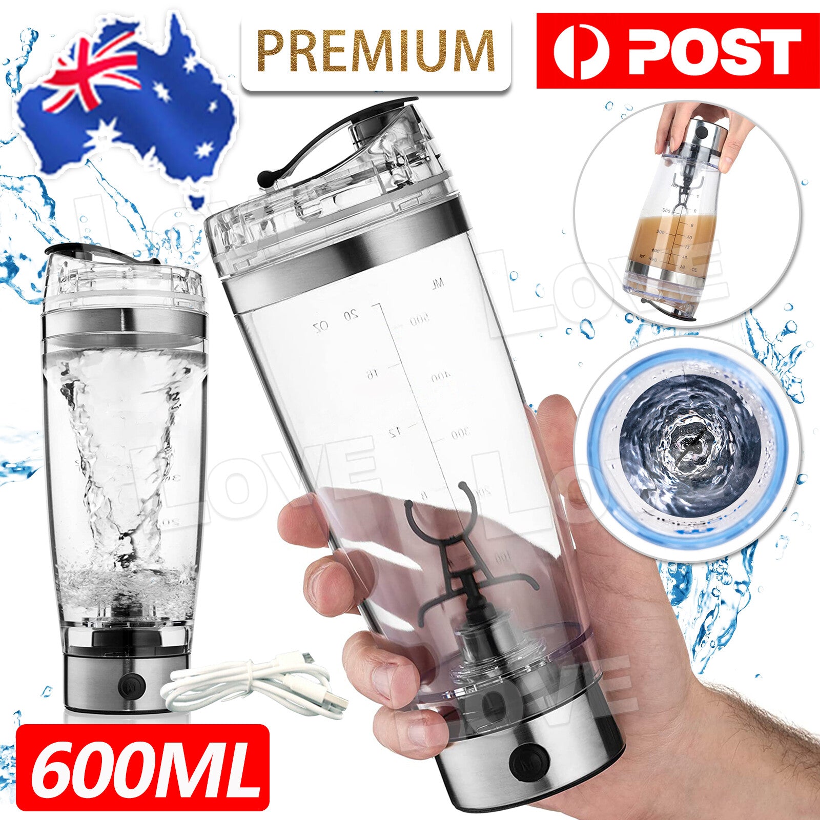 Portable Blender Bottle Detachable 600Ml Electric Smart Mixer Cup Protein Shaker