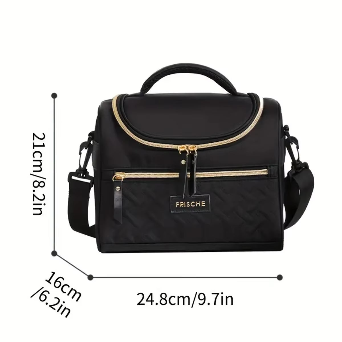Portable Lunch Bag Food Thermal Box Durable Waterproof Office Cooler Lunch Box with Shoulder Strap Picnic Bag for Couples Unisex
