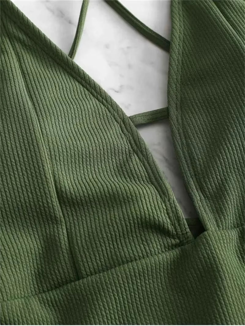 2024 Sexy Halter Solid Women Swimwear Blue High Cut Out One Piece Swimsuit Backless Thong Swim Suit Female Bathing Suit Monokini