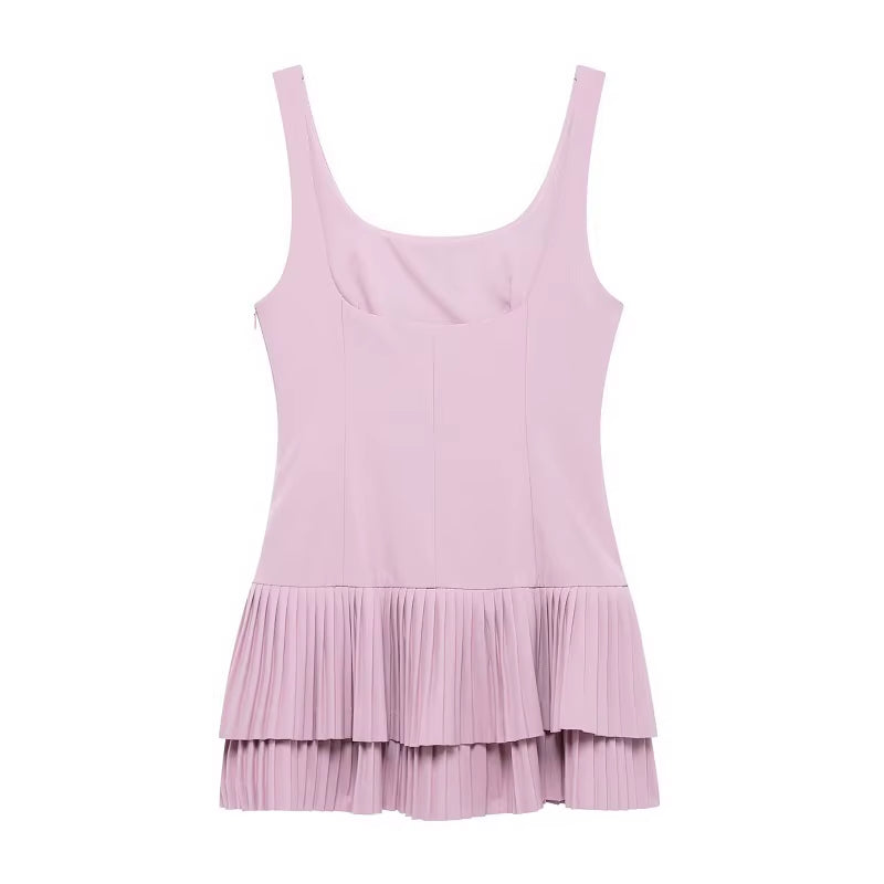 2025 Pleated Mini Dress Women Jumpsuit Backless Short Dresses for Women Straps Playsuit Dress Woman Party Women'S Dress