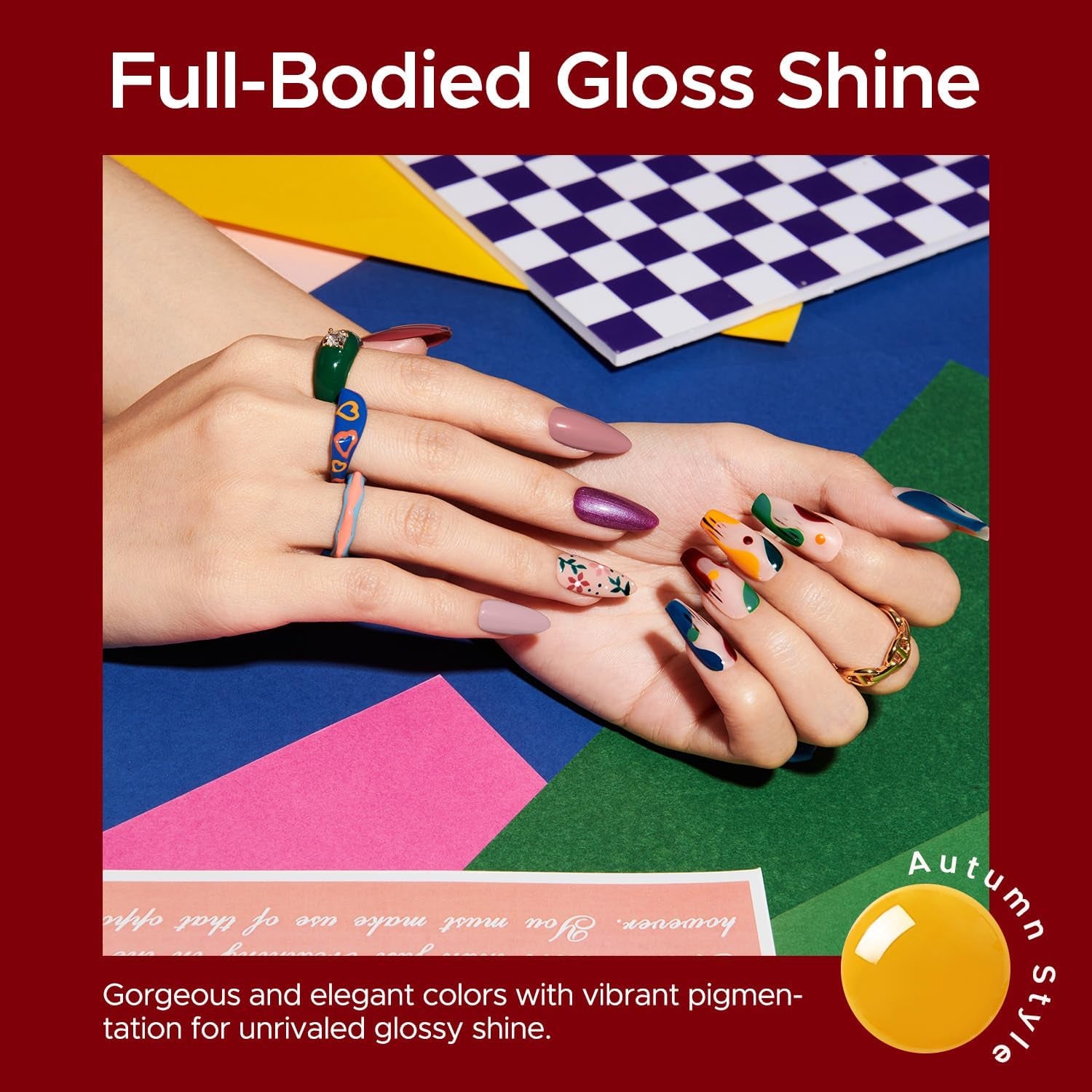 20 Colors Gel Nail Polish Kit, 2024 Nude Pink Brown Glitter Nail Polish Soak off Burgundy Red Blue Green Gold Gel Polish Set with Glossy Matte Top Base Coat Nail Art Manicure DIY Salon Gifts
