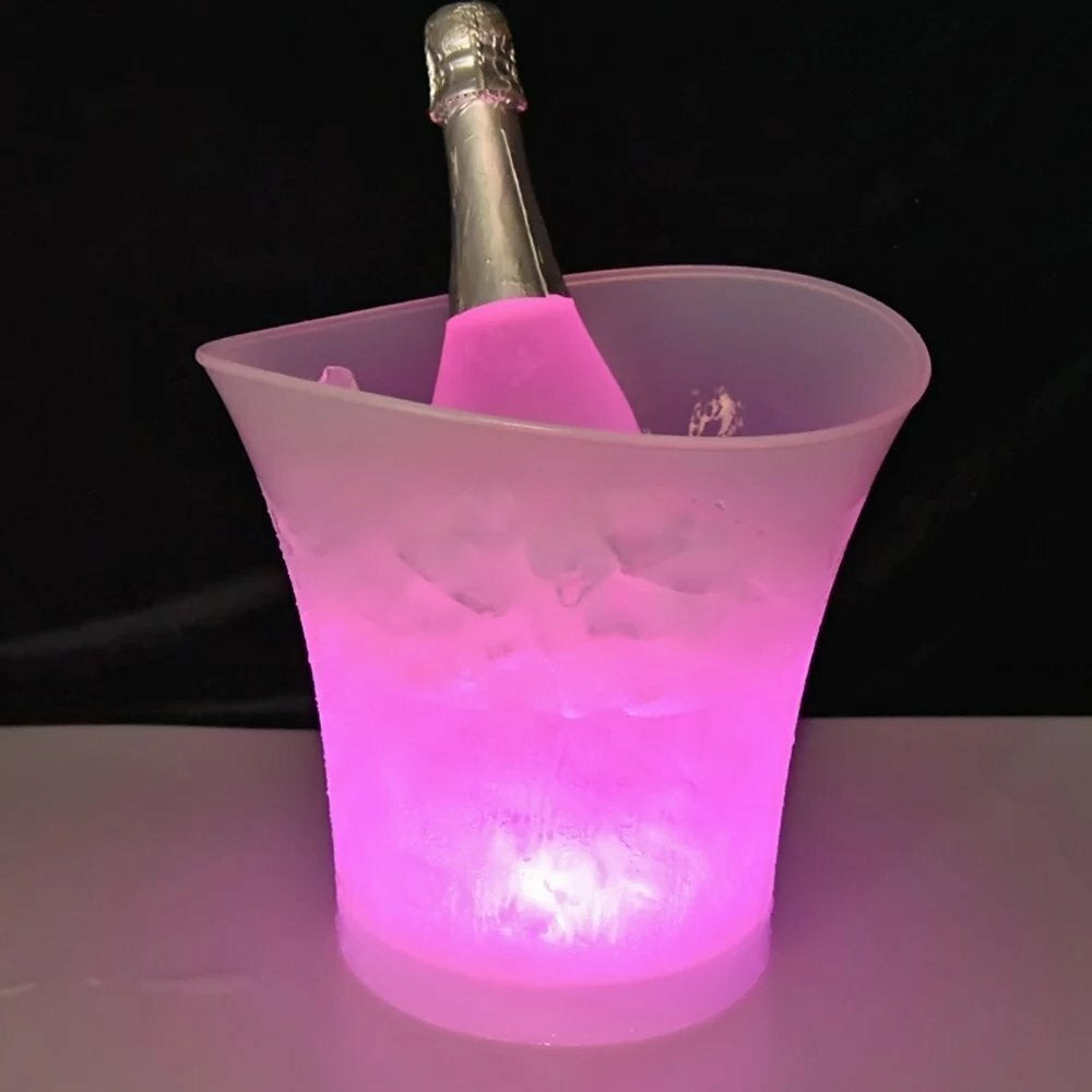 5L LED Ice Bucket Wine Colour Changing Drink Cooler Retro Party Wedding Bar Club