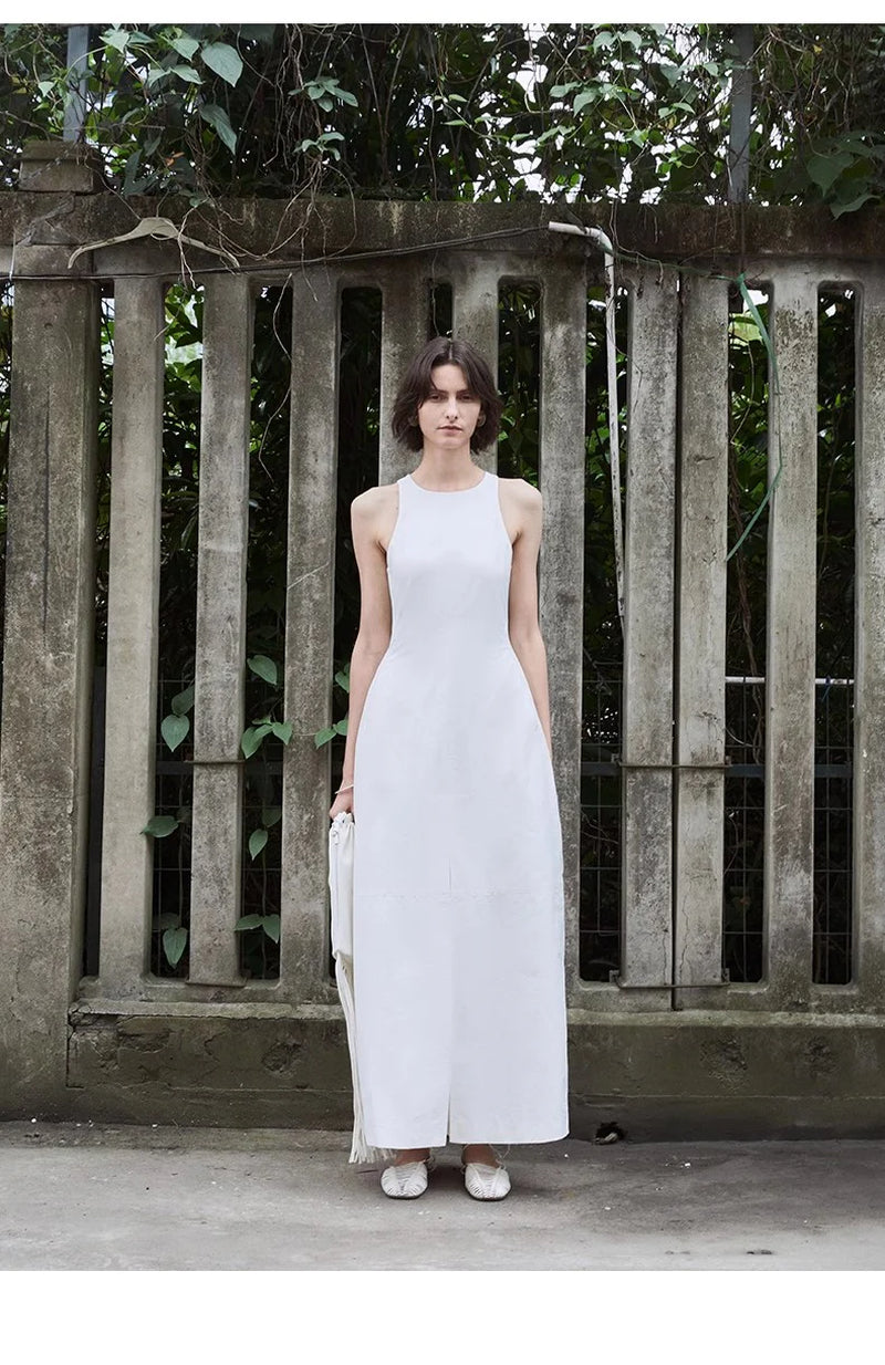 "Plain Poetry" Functional Style Sleeveless Dress Female French Style New Temperament Slim Hepburn Little Black Dress Long Skirt