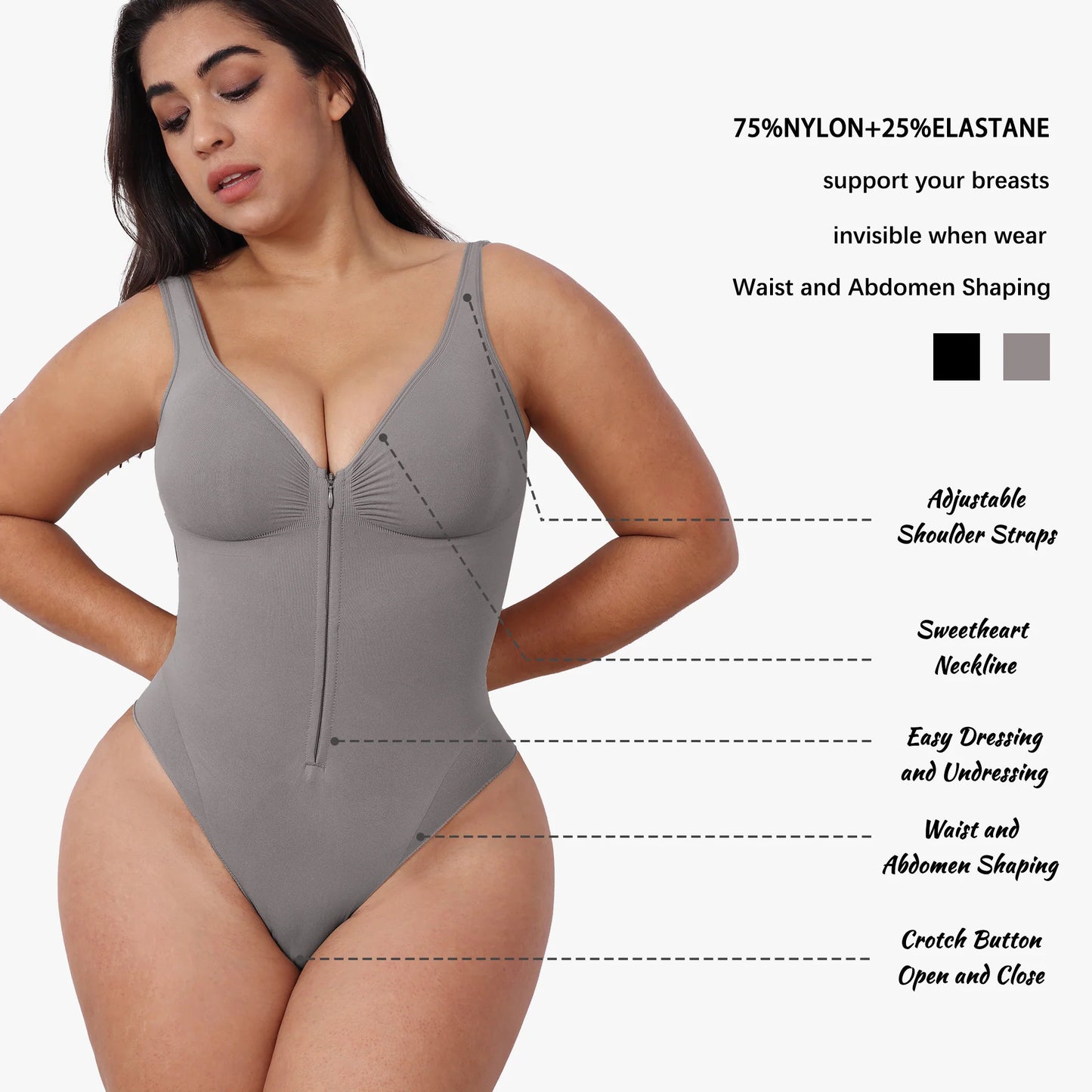 Women'S Slimming Underwear Bodysuit Corset Body Shaper Waist Shaper Shapewear Woman Post-Surgical Slimming Zip Jumpsuit