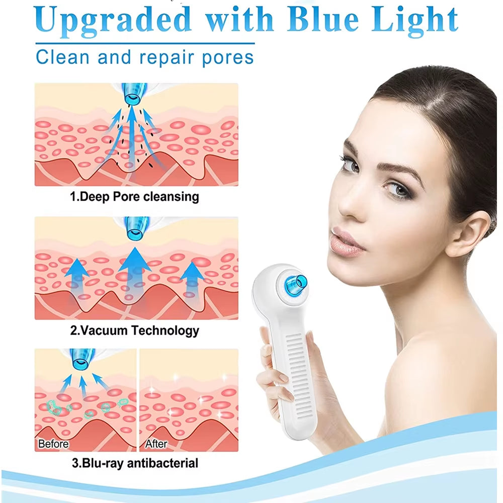 Blackhead Remover Vacuum with Electric Facial Cleansing Brush Rechargeable Face Spin Brush Facial Pore Cleanser Skincare Machine