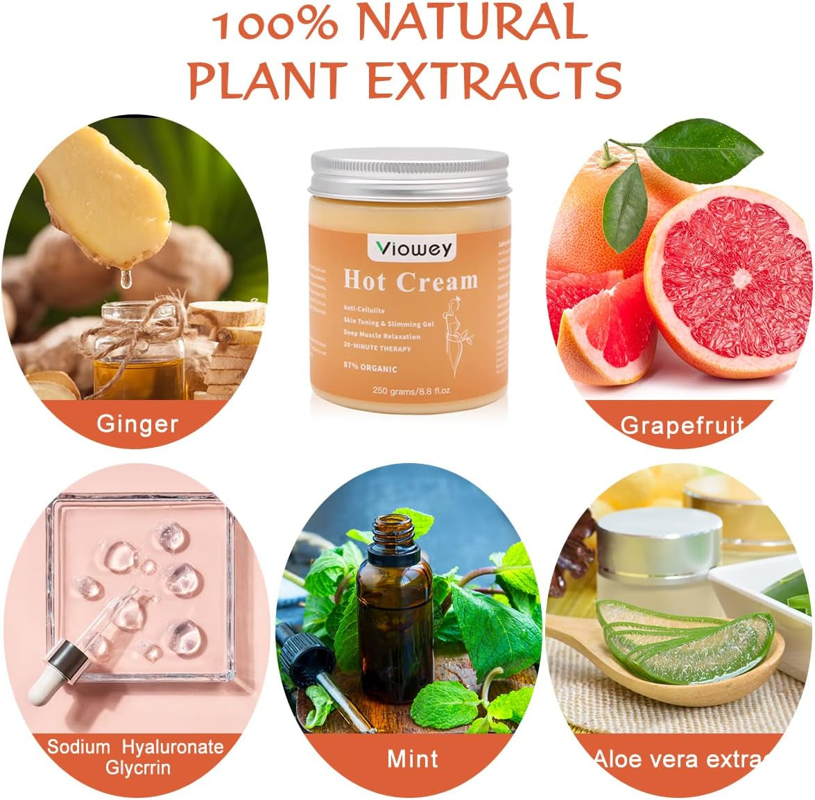 Hot Massage Cream, Cellulite Hot Cream, Body Slimming Firming Fat Burner for Tightening Skin Weight Loss Body Shaper, 8.8 Ounce