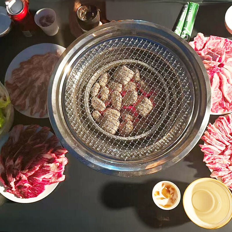 Korean Style Table Charcoal Portable BBQ Grill Camping Outdoor Stainless 40Cm