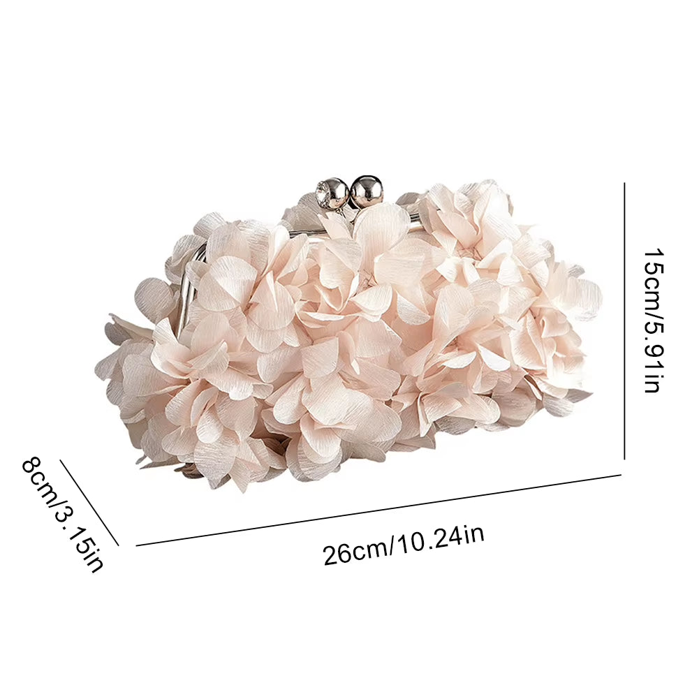 Fashion Flower Evening Clutch Purse Large Capacity Artificial Floral Dinner Bag Women'S Wedding Party Banquet Bag Chic Hobo Bags