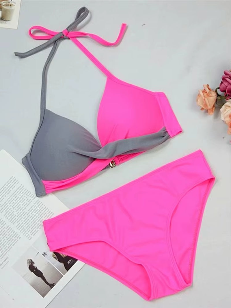 Sexy Bikini Push up Swimwear Women Brazilain Biquinis Feminino 2021 Mujer Swimsuit Tanga Swimming Bathing Suit 2 Piece Set Mujer