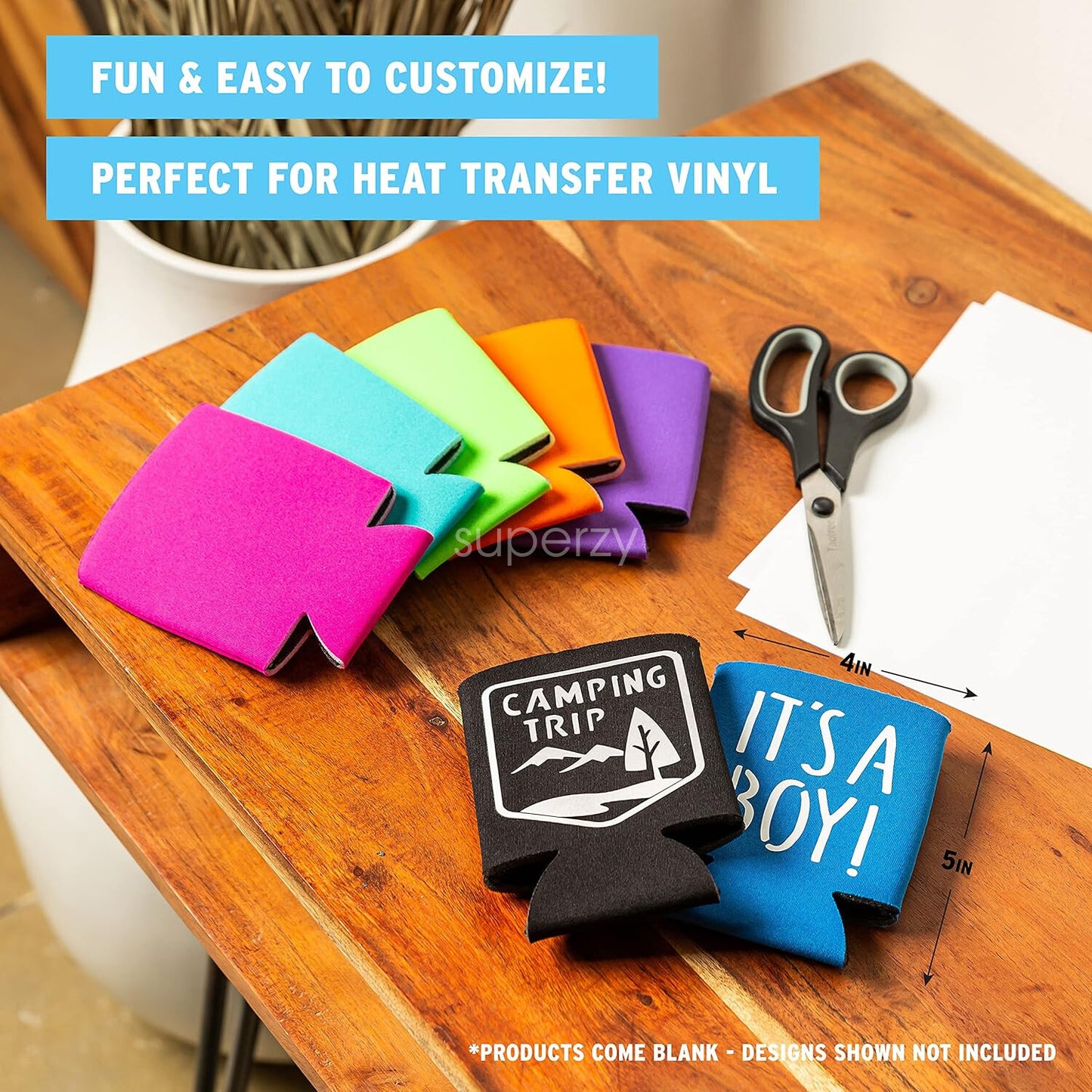 50X Stubby Cooler Foldable Blank Can Stubby Cooler Holder Cooler Heat Transfer