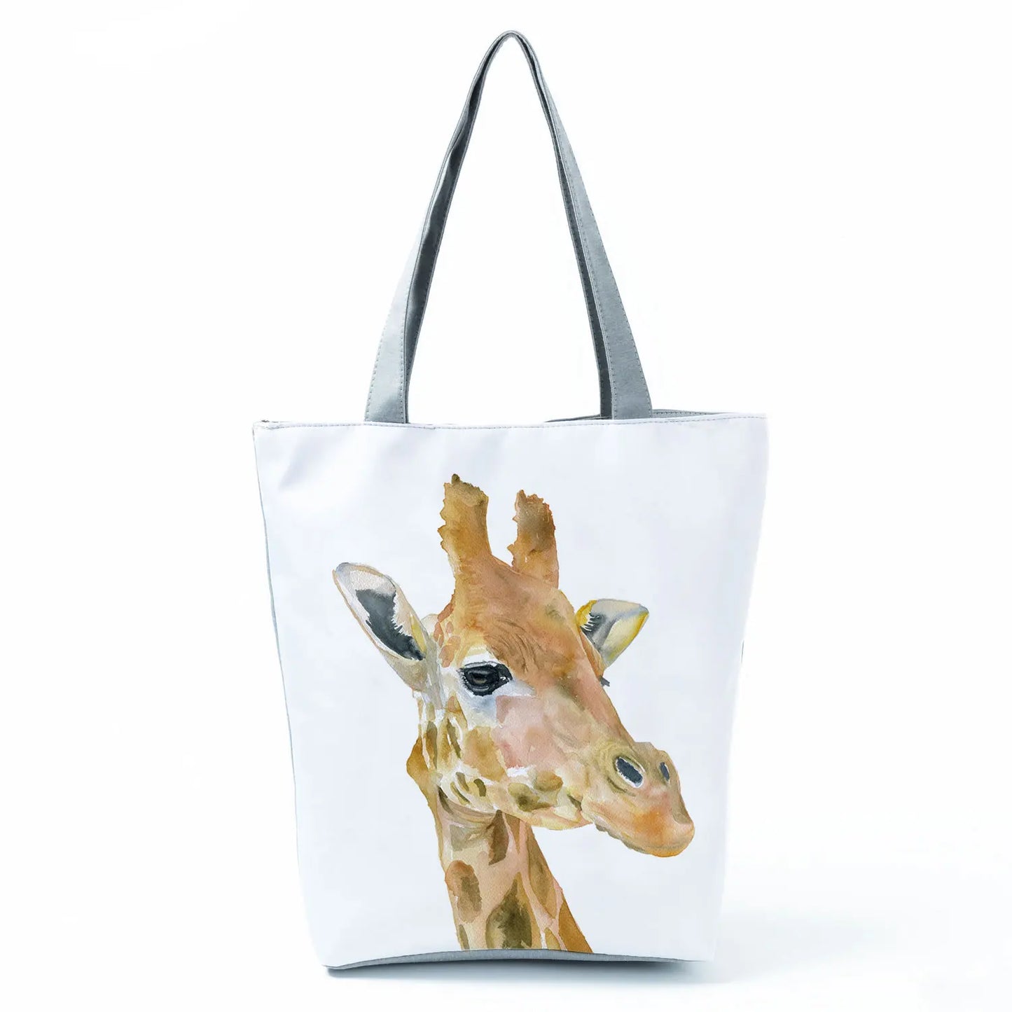 Giraffe Animal Printed Fashion Women Shoulder Bag Cartoon Eco Friendly Portable Shopping Handbags High Capacity Practical Tote