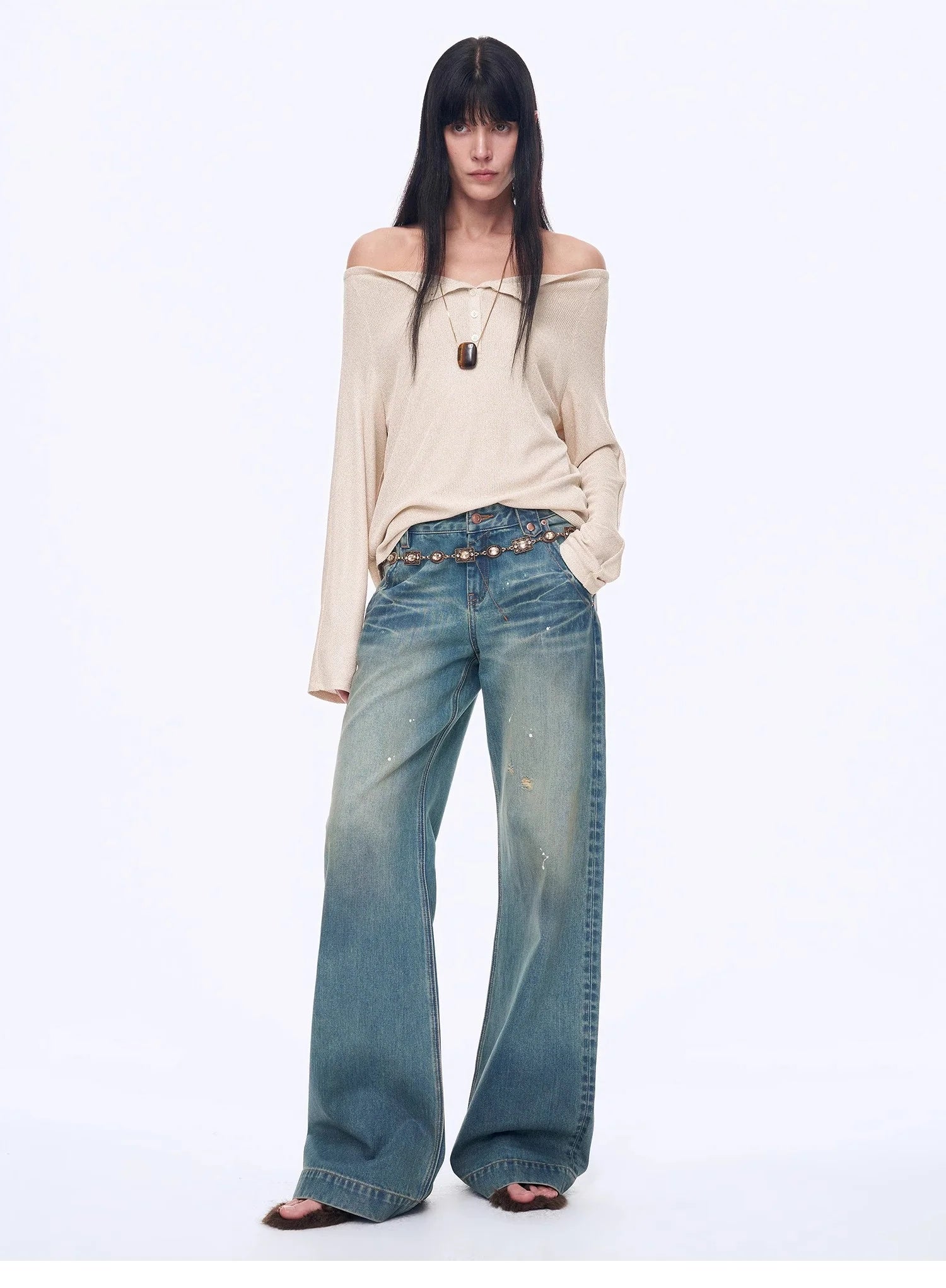 "Fashion Law" Casual One-Shoulder Raglan Sleeve T-Shirt Top