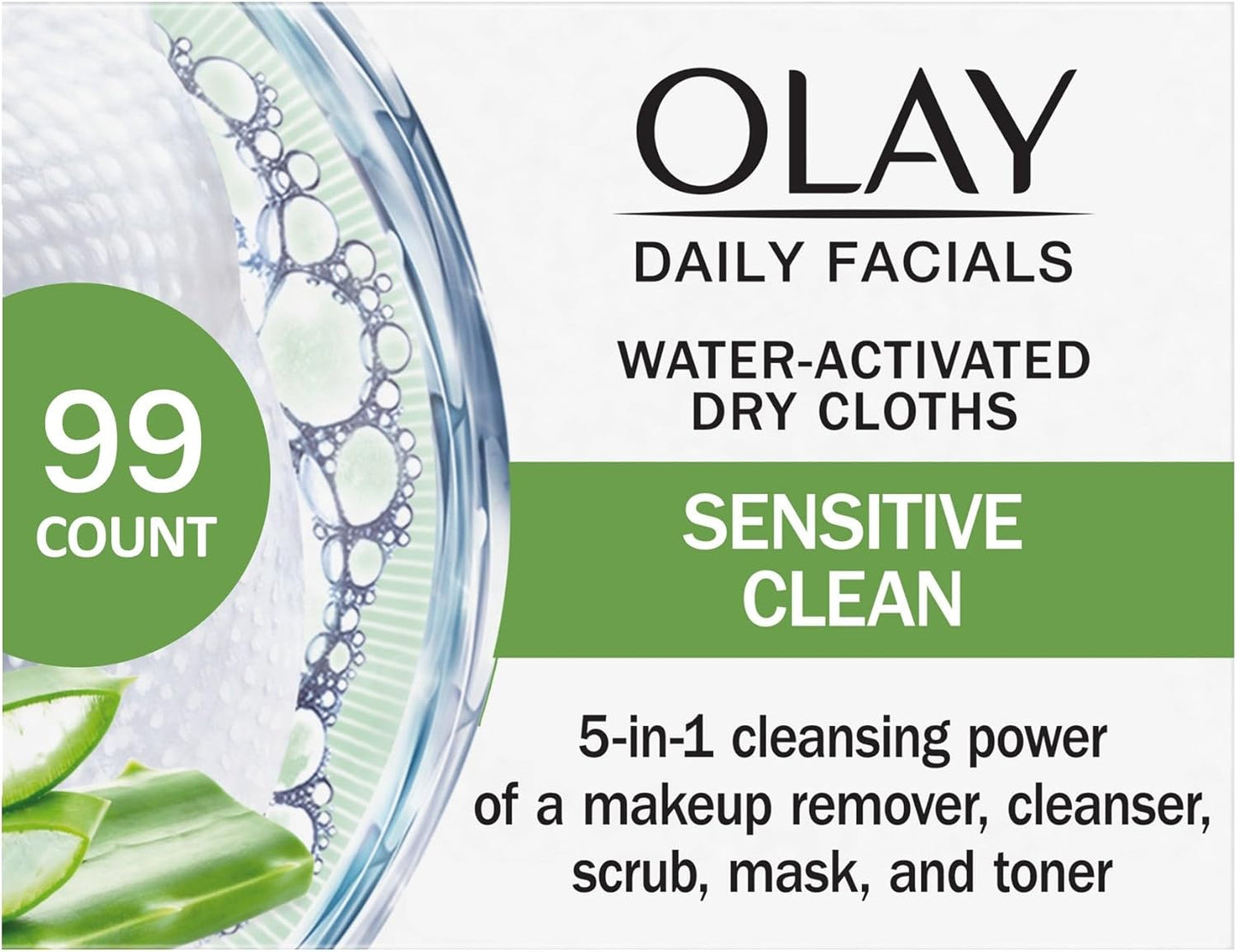 Daily Facials, Deeply Purifying Clean and 5-In-1 Cleansing Power of a Makeup Remover, Scrub, Toner, Mask and Cleanser 66 Dry Cloths